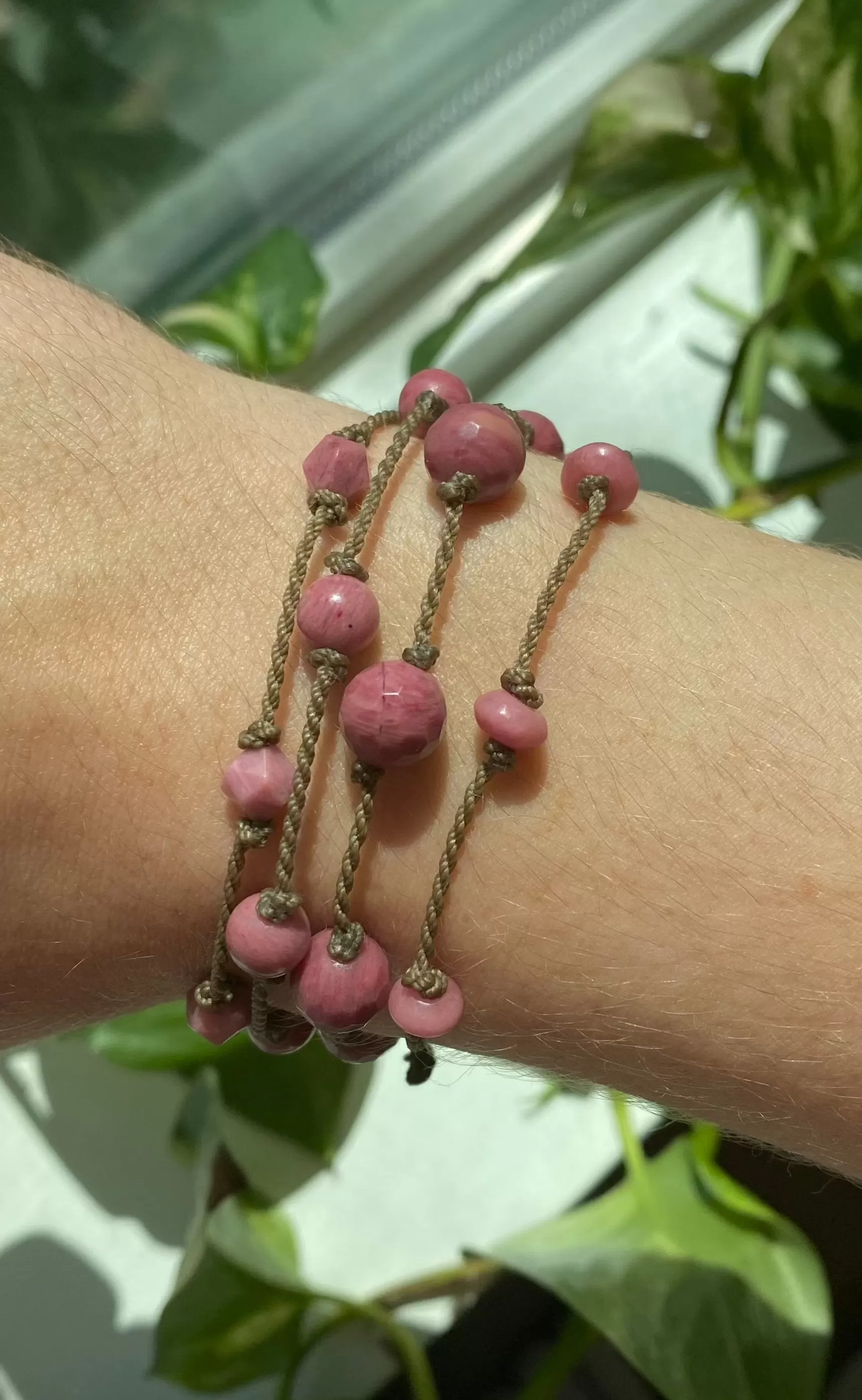 Pink Rhodonite Bracelets