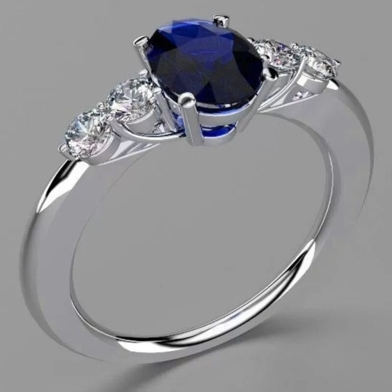 Princess Love Sapphire Ring - 925 Sterling Silver