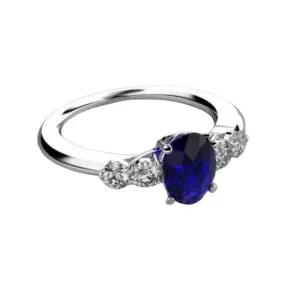 Princess Love Sapphire Ring - 925 Sterling Silver