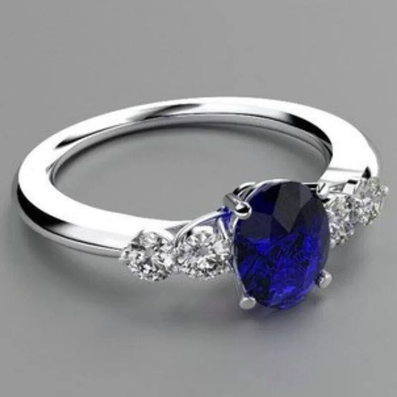 Princess Love Sapphire Ring - 925 Sterling Silver