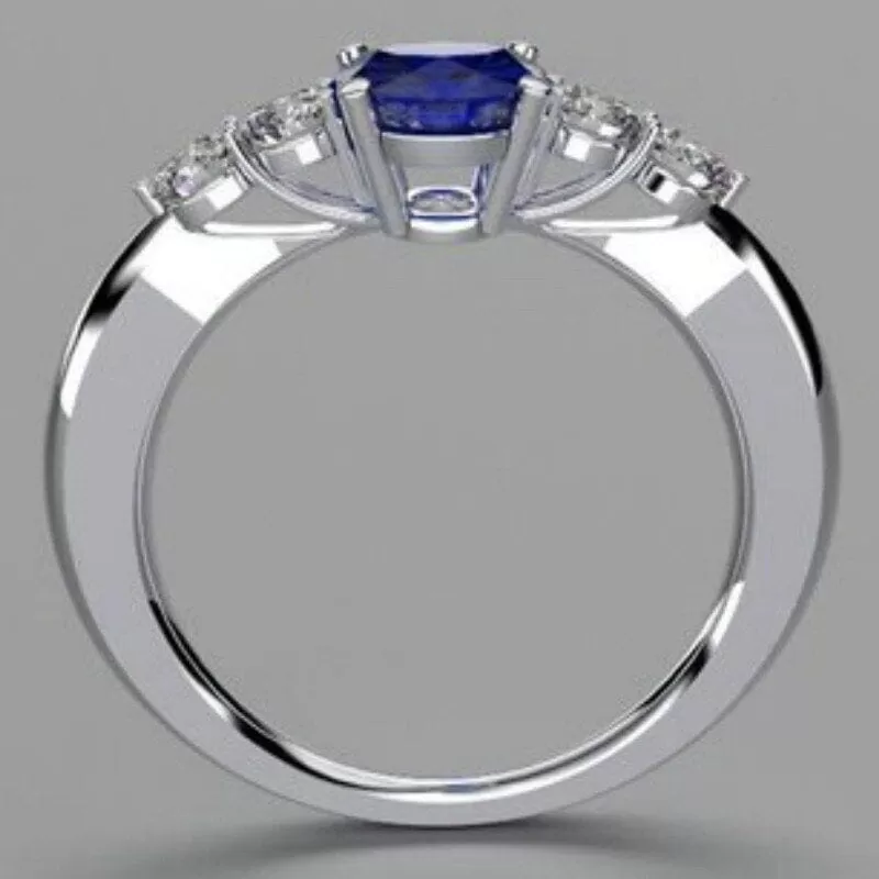 Princess Love Sapphire Ring - 925 Sterling Silver