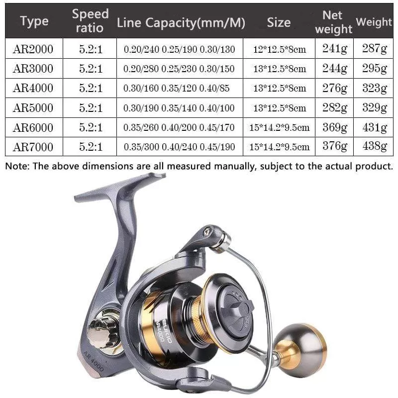 Quality 12 1BB Fishing Reel Spinning 5.2:1 Gear Ratio High Speed Carp Fishing Reel For Saltwater Spinning Reels