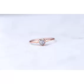 Raw Diamond Ring in Rose Gold