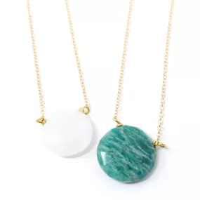 Raw Round Gemstone Necklaces