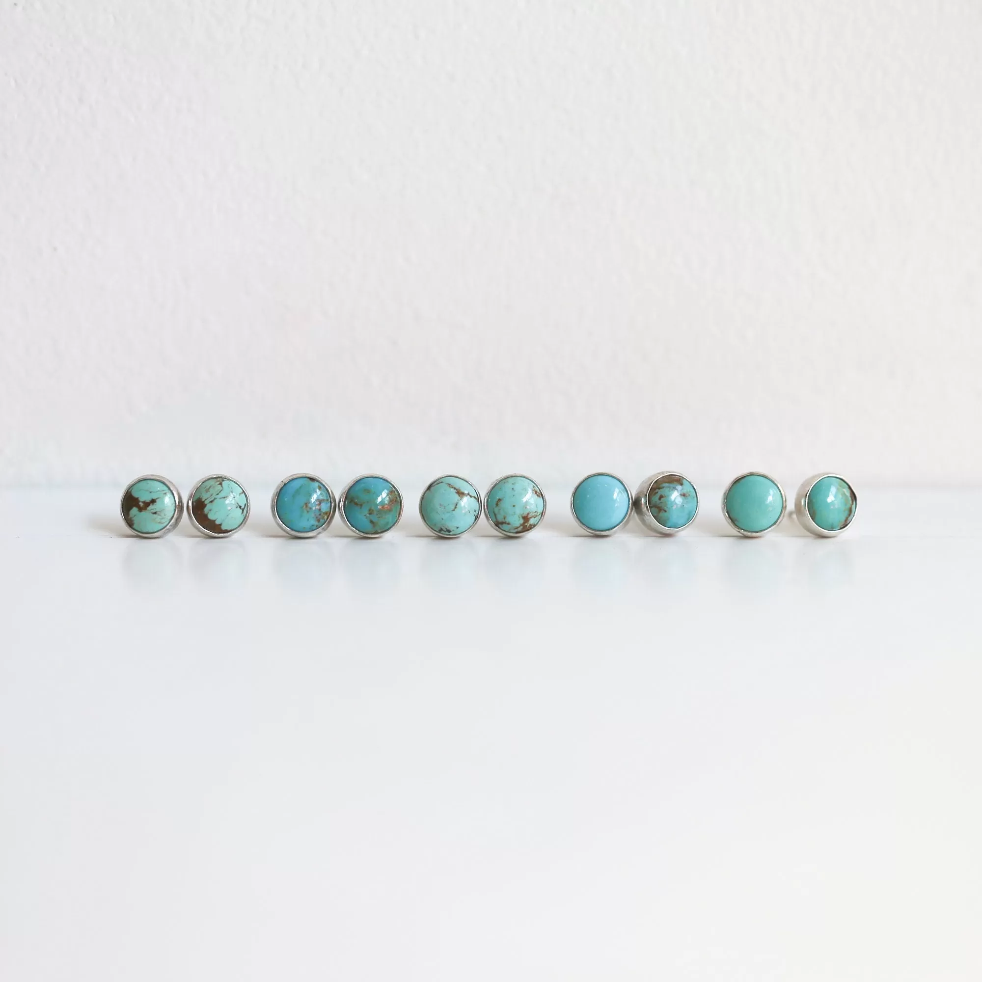 Ready to Ship - Soft Blue Turquoise Posts - American Turquoise Earrings - 8mm Turquoise Studs