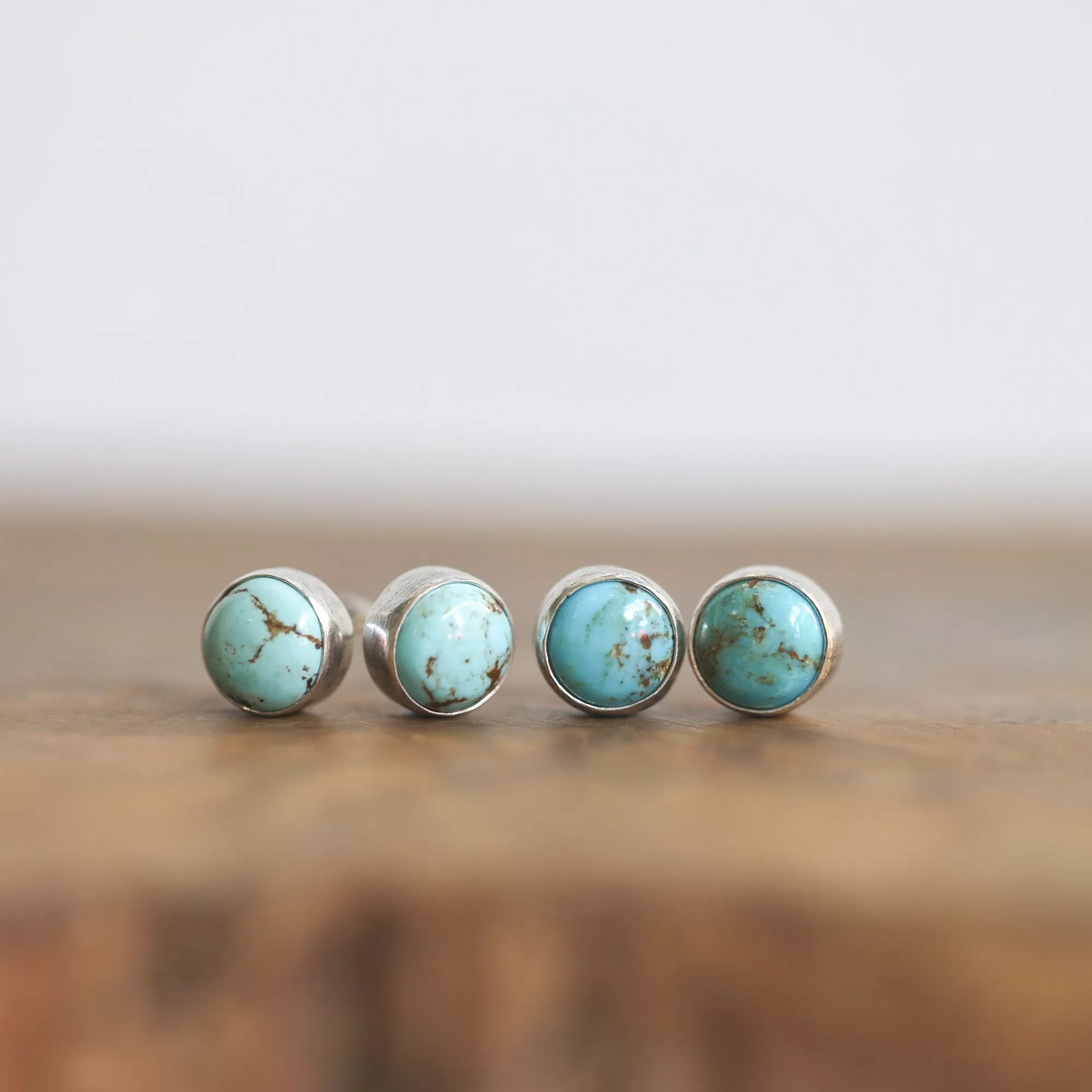 Ready to Ship - Soft Blue Turquoise Posts - American Turquoise Earrings - 8mm Turquoise Studs