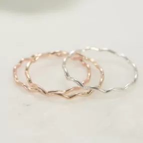 Rings Dip Pattern 1mm wide Choose Your Metal and Size