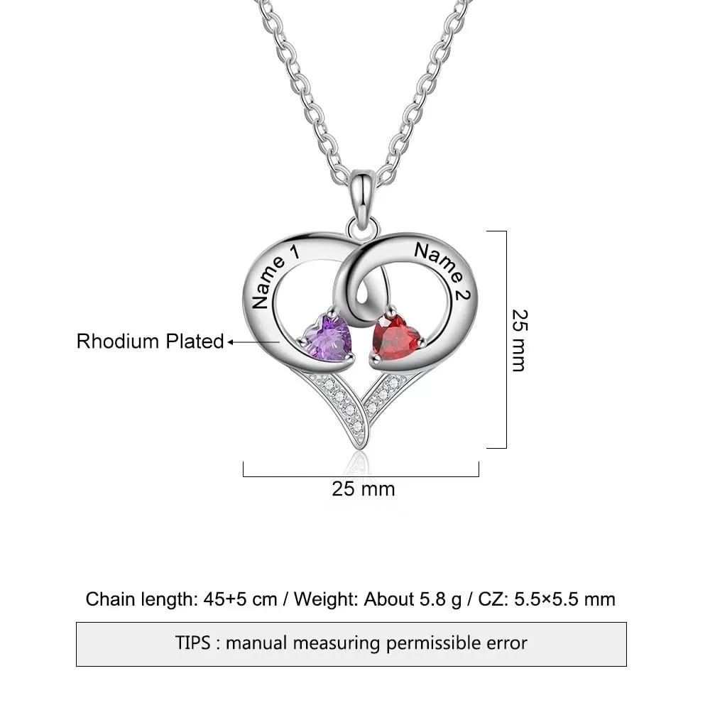 Romantic Personalized Birthstone Pendant Necklaces