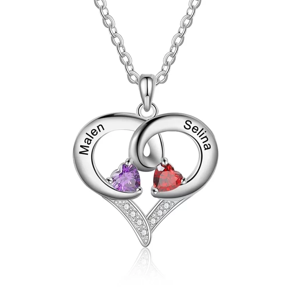 Romantic Personalized Birthstone Pendant Necklaces