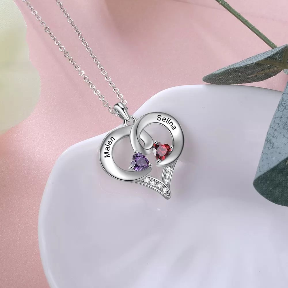 Romantic Personalized Birthstone Pendant Necklaces