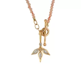 Rose Gold Triple Marquise Diamond Leaf Charm