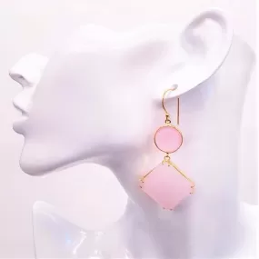 Rose Quartz Double Drop Earrings