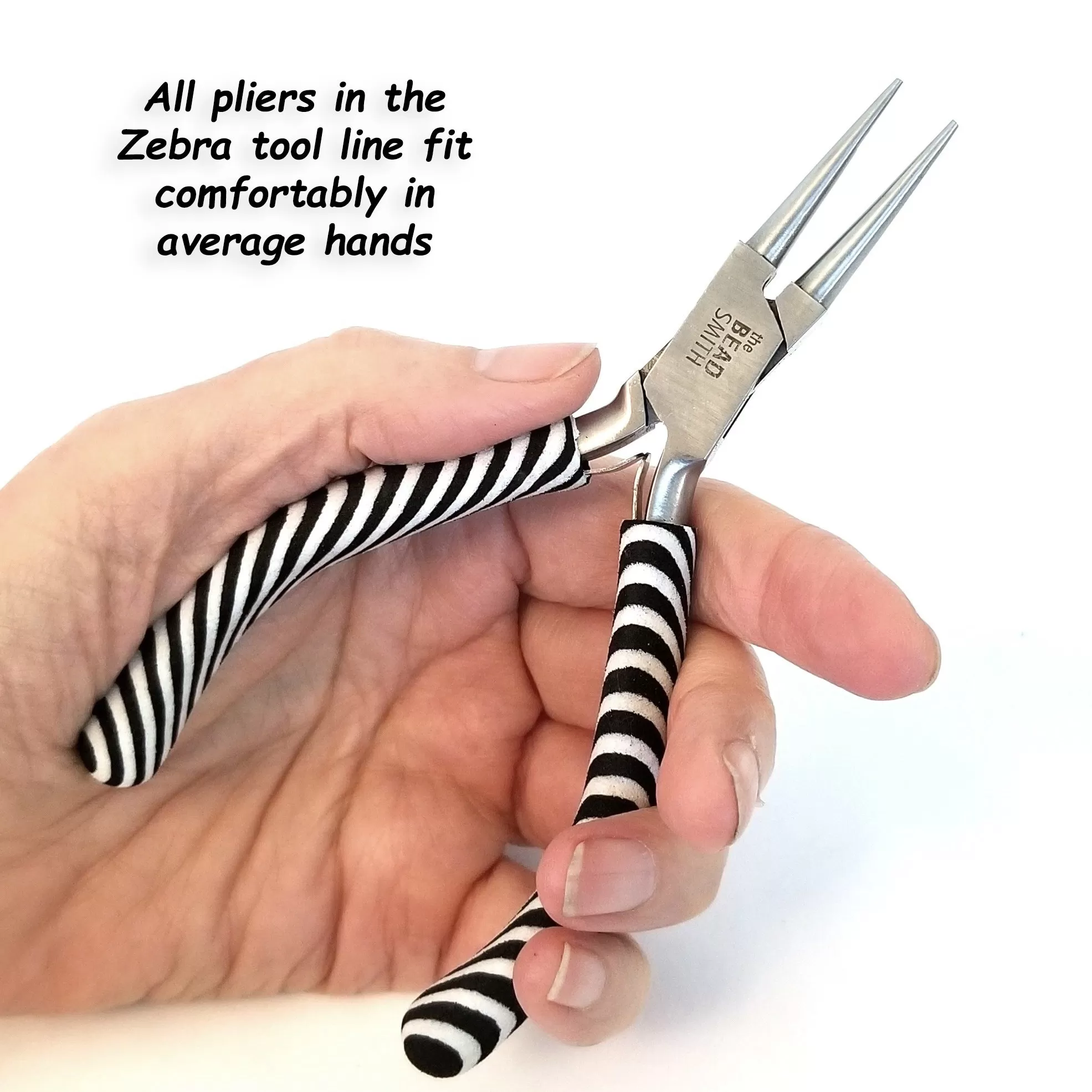 Round Nose Pliers, Zebra Tools, Black and White, PLZ4 13