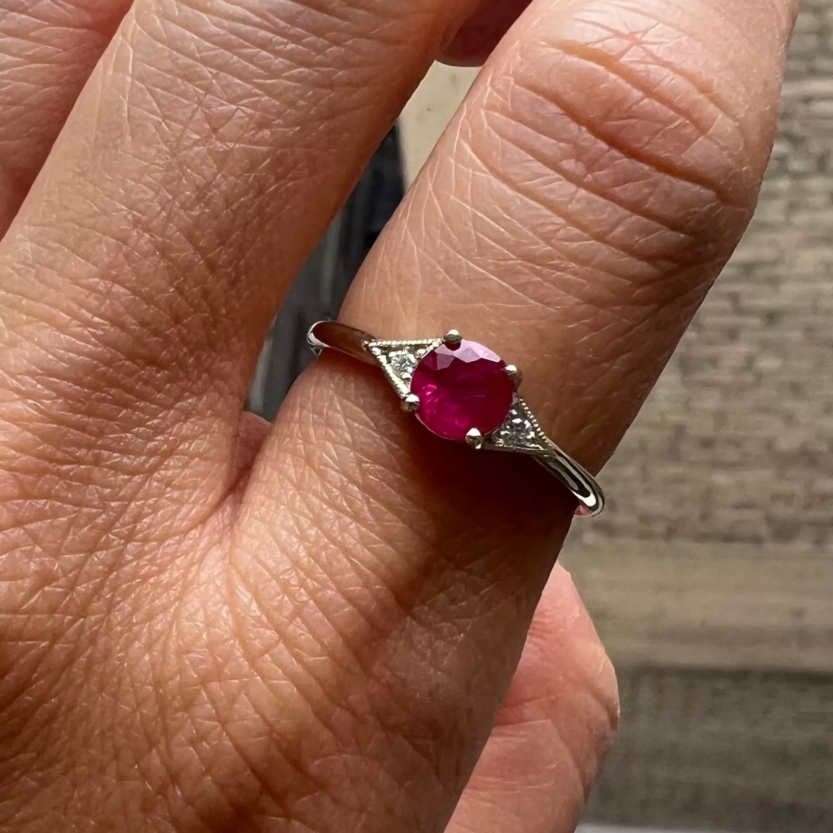 Round Ruby Deco Ring