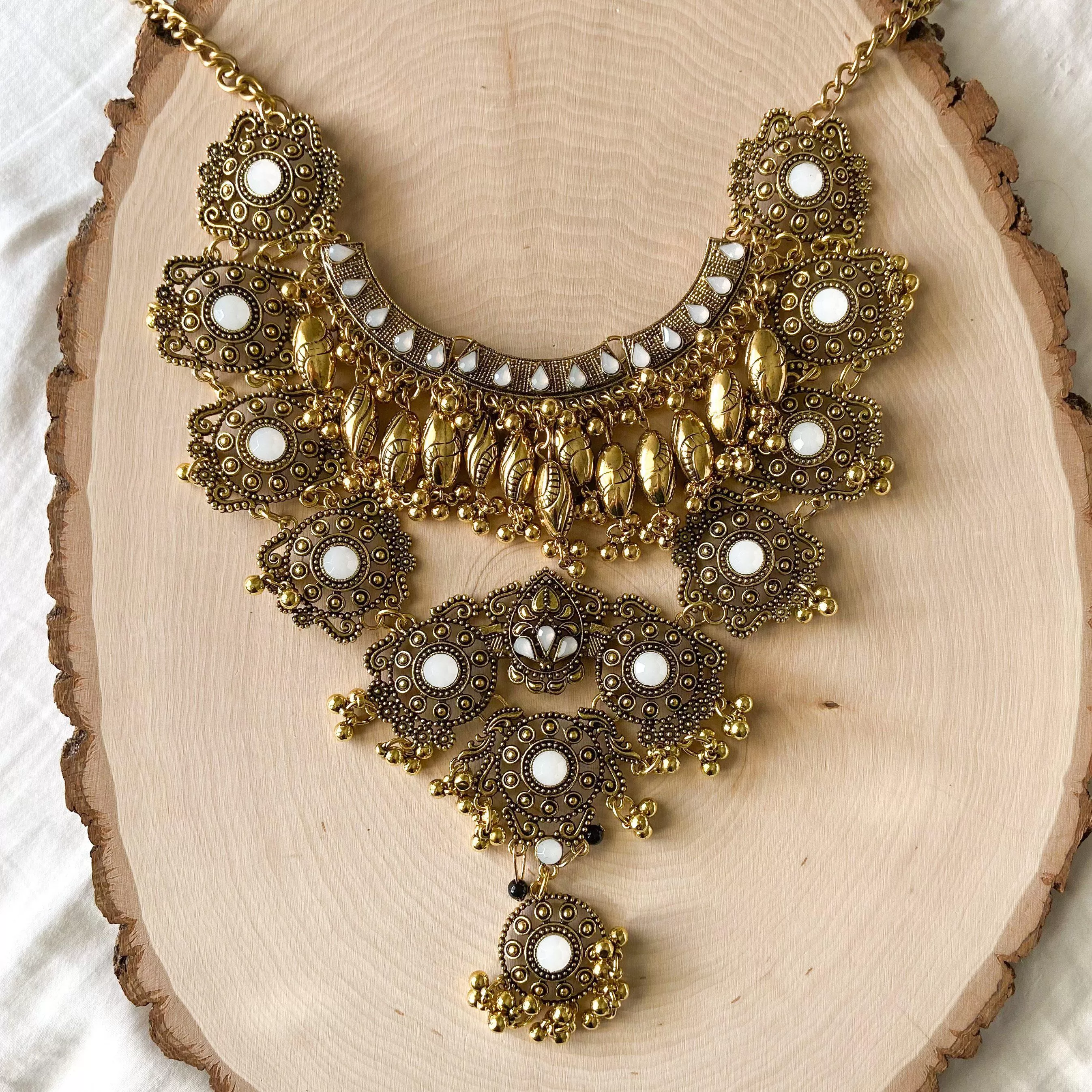 Sacred Lotus Maxi Statement Necklace - LAST CHANCE