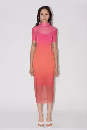 SAEMDI GRADIENT MESH DRESS