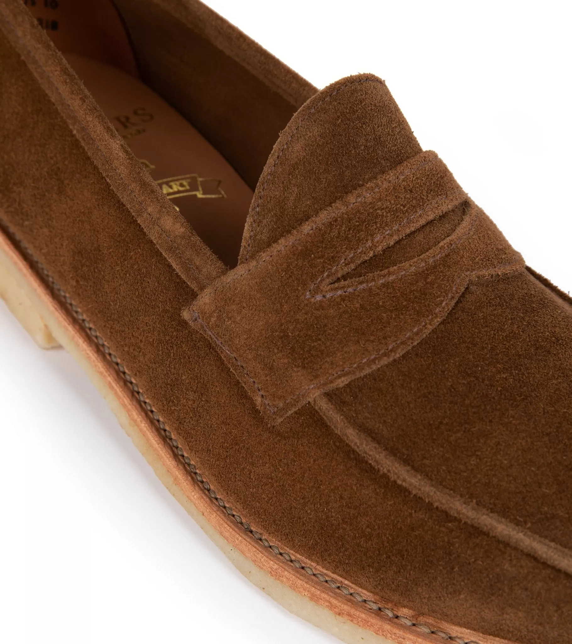 Sanders Edwin Reverse Suede Penny Loafer: Tobacco