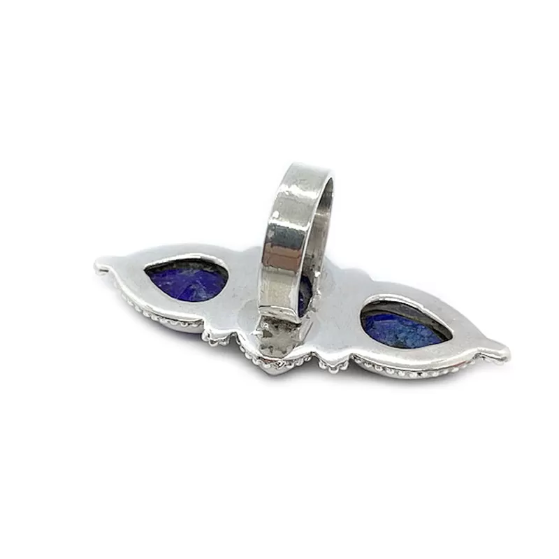 Sapphire Quartz Triple Stone Ring