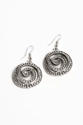 Serpentine Spiral Zamak Earrings