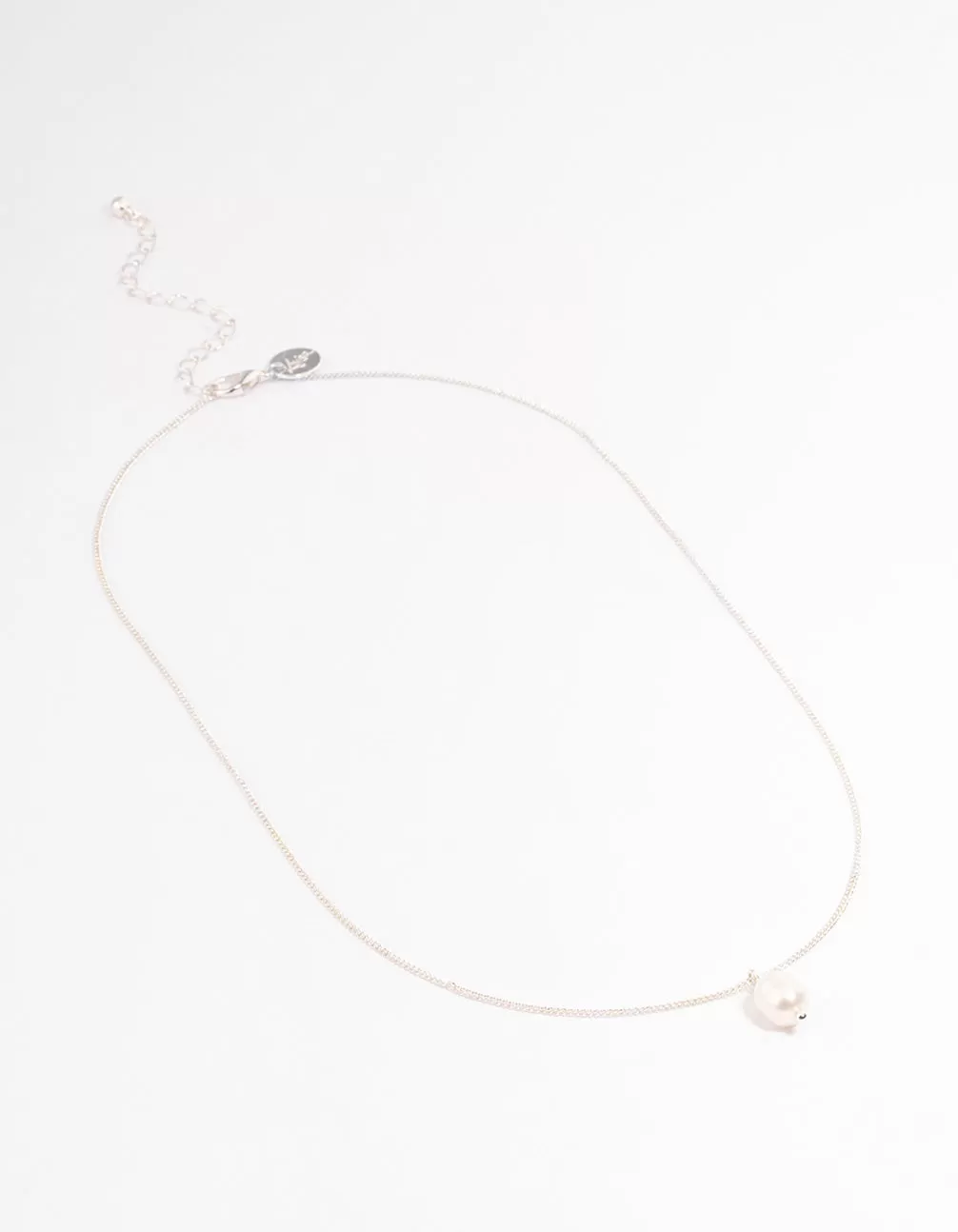 Silver Freshwater Pearl Drop Necklace