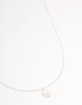 Silver Freshwater Pearl Drop Necklace