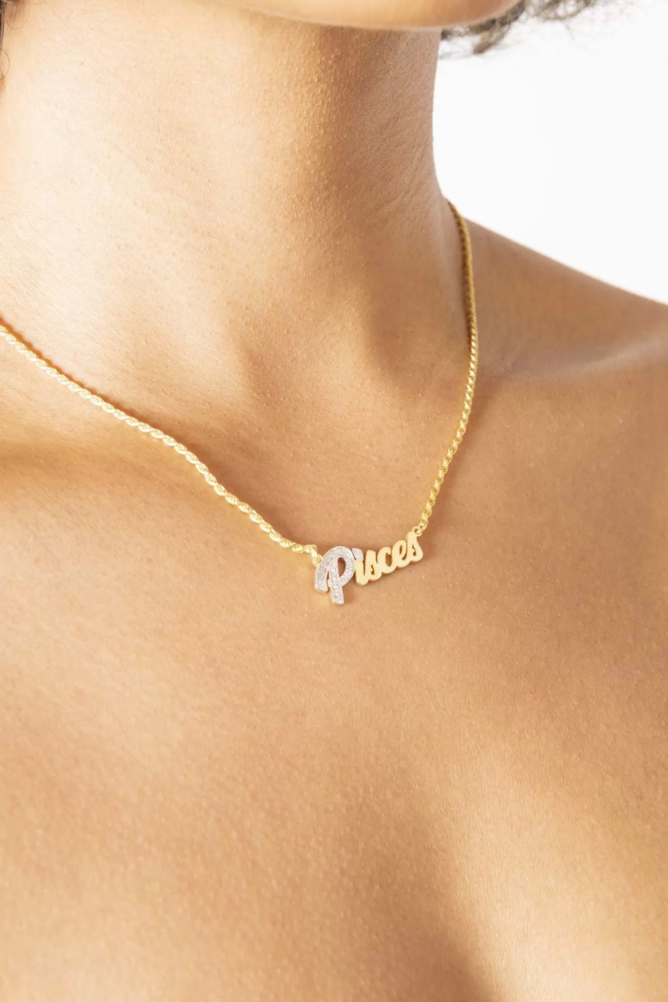 Simone I. Smith Zodiac Nameplate Necklaces - Pisces