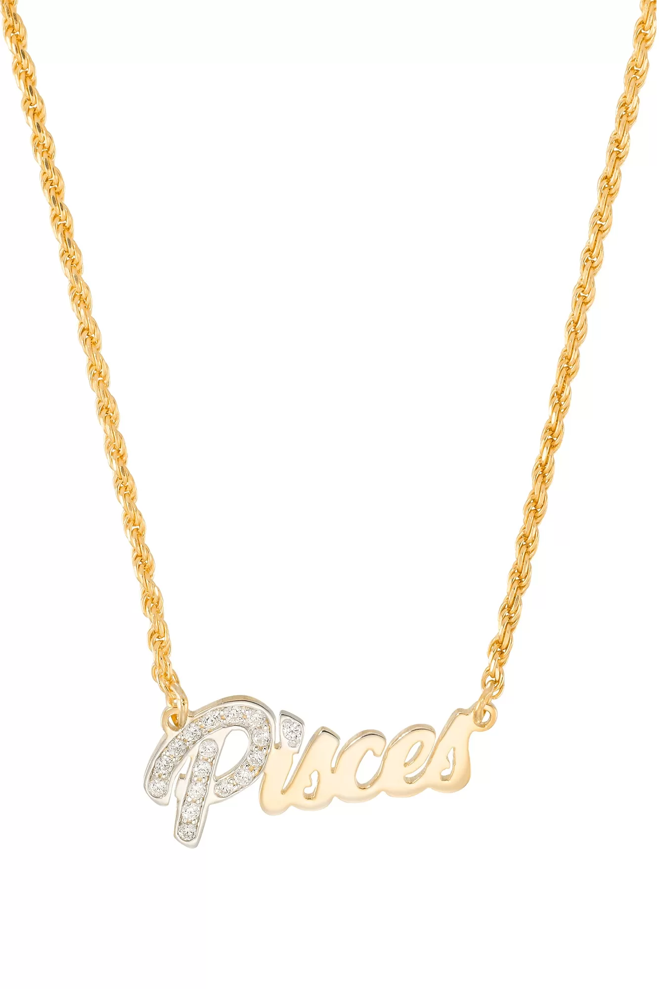 Simone I. Smith Zodiac Nameplate Necklaces - Pisces