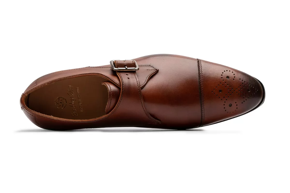 Single Strap Toecap Monk With Medallion