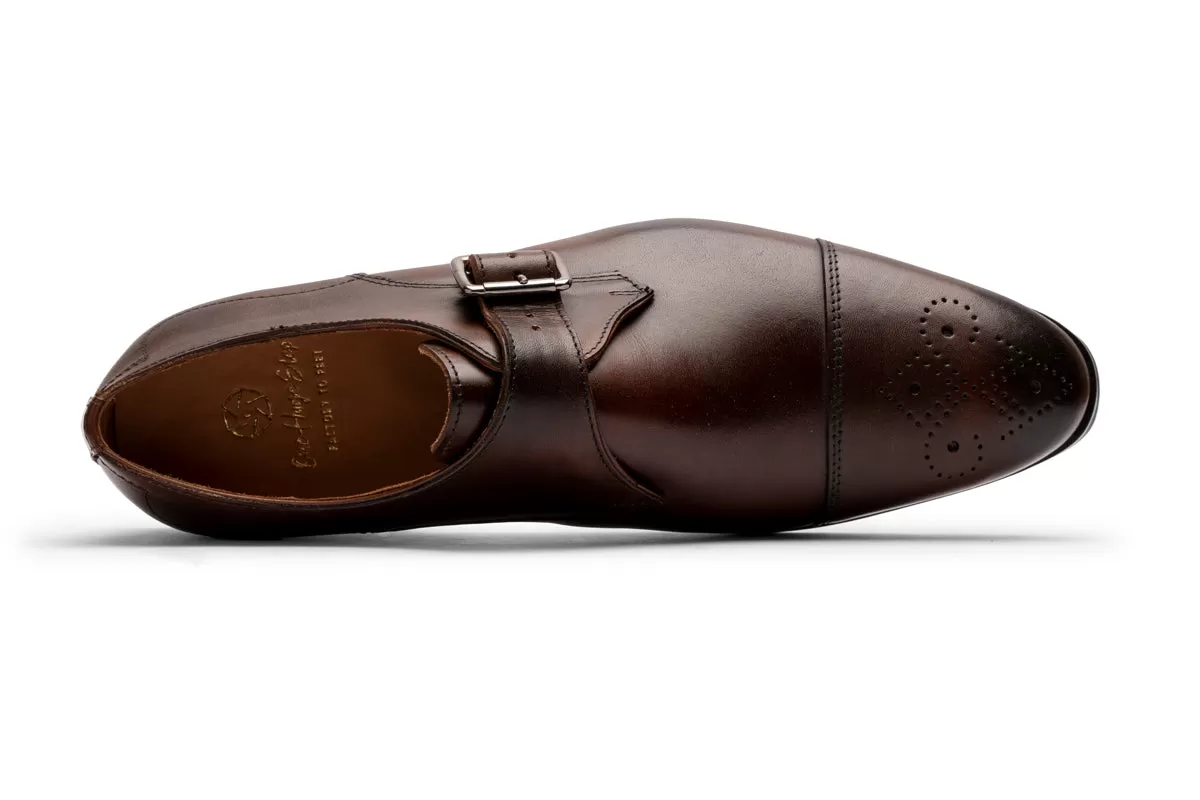 Single Strap Toecap Monk With Medallion/DK Br