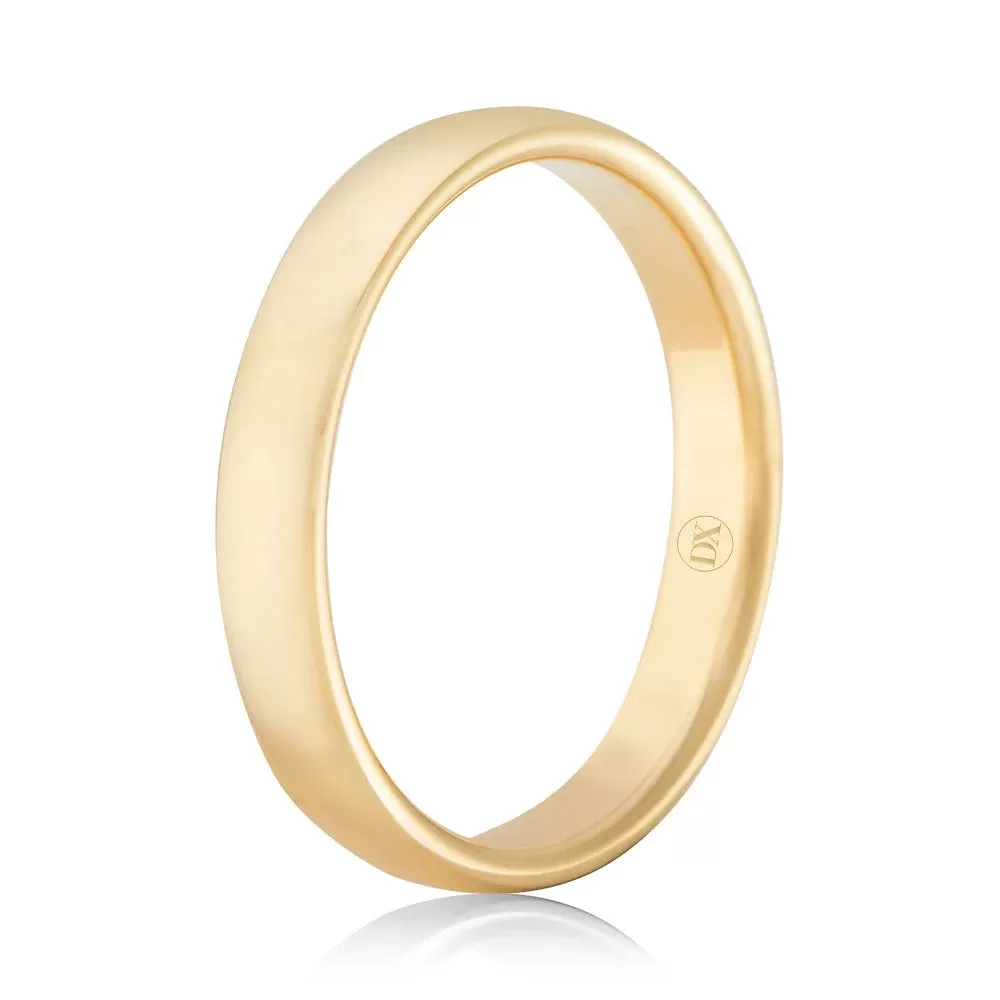 Soft Dome 3mm - 18ct Yellow Gold