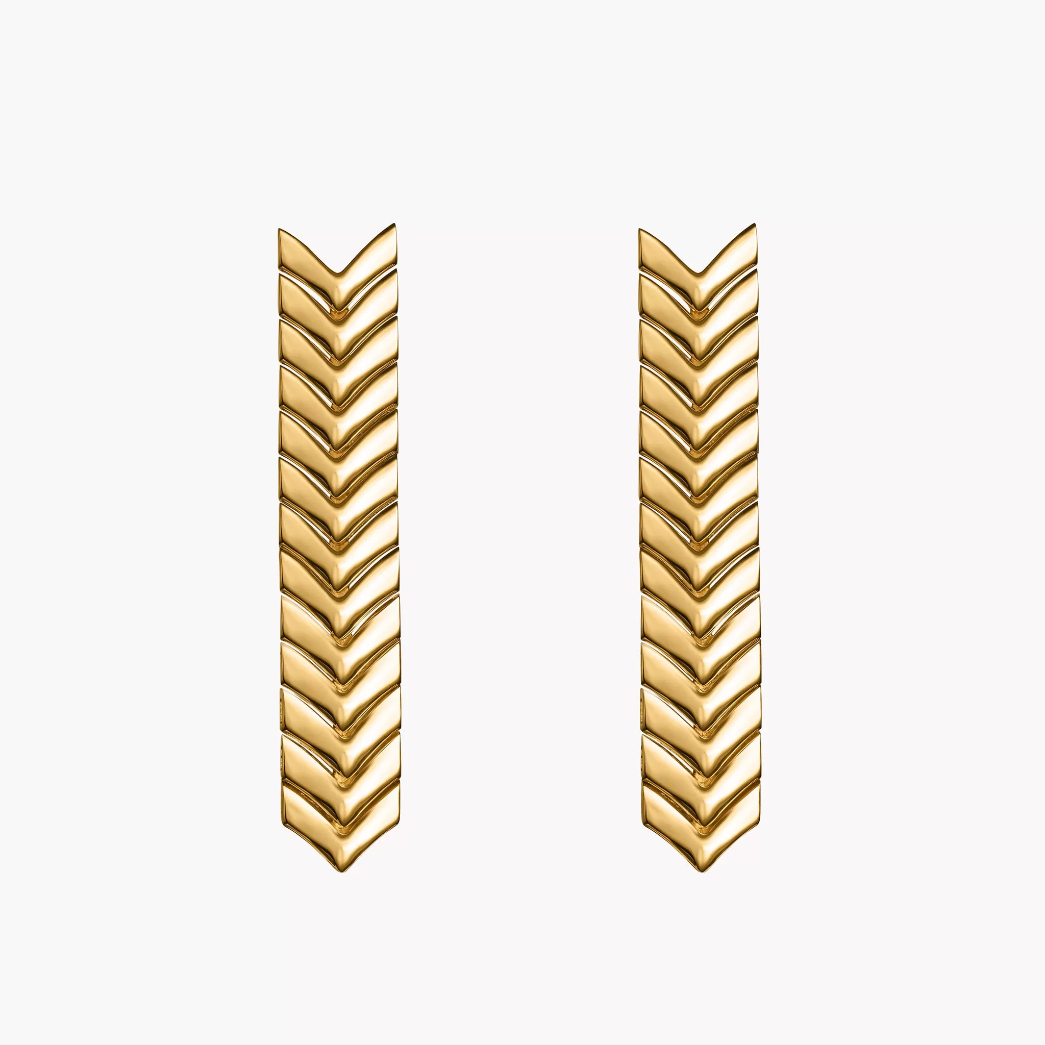 Solid Gold Zipper Drop Earrings