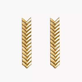 Solid Gold Zipper Drop Earrings