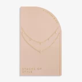 Stacks Of Style Organic Shape Necklace in Gold-Tone Plating