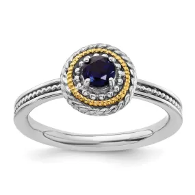 Sterling Silver & 14k Stackable Expressions Created Sapphire Ring