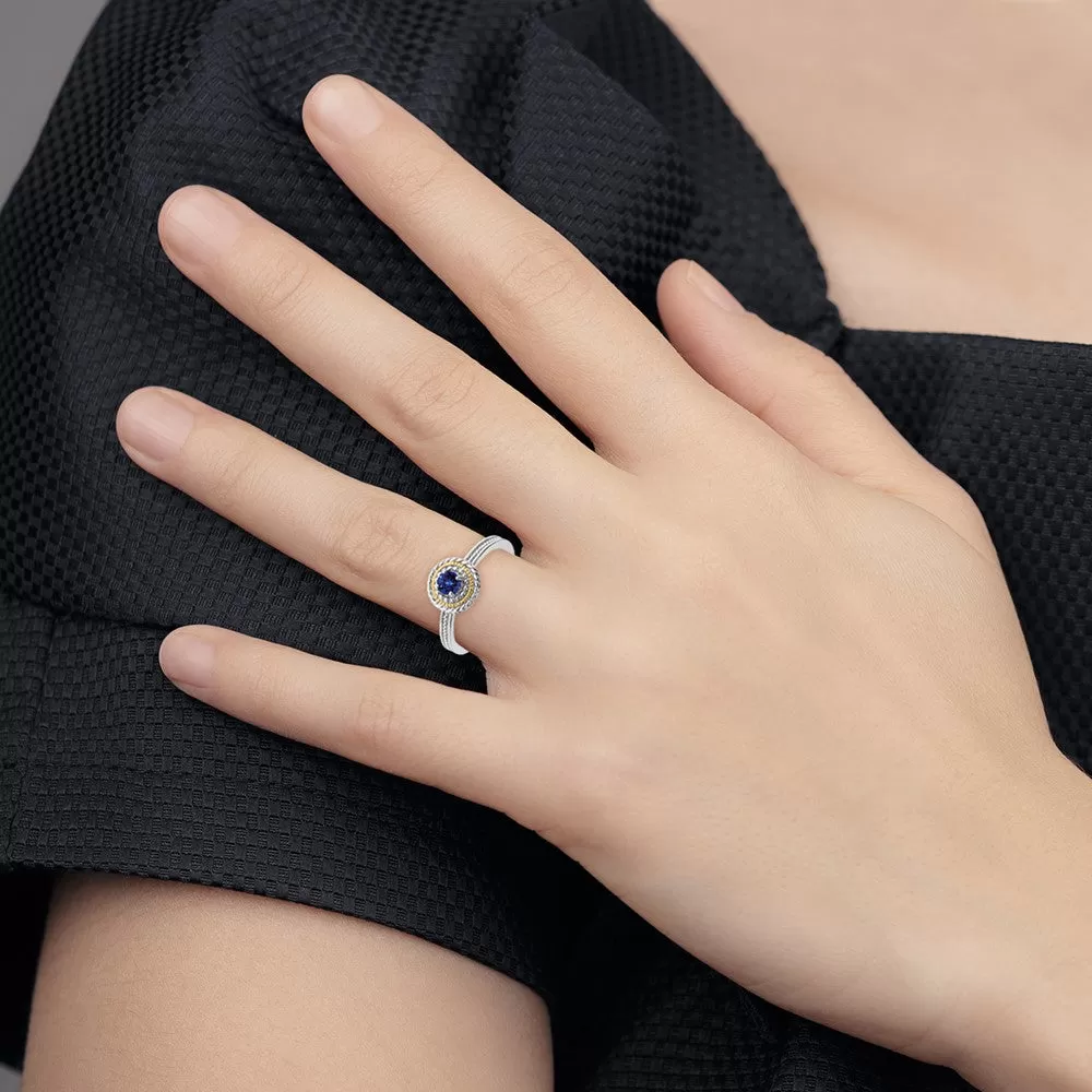 Sterling Silver & 14k Stackable Expressions Created Sapphire Ring