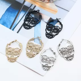 Sugar Skull Hoop Earrings