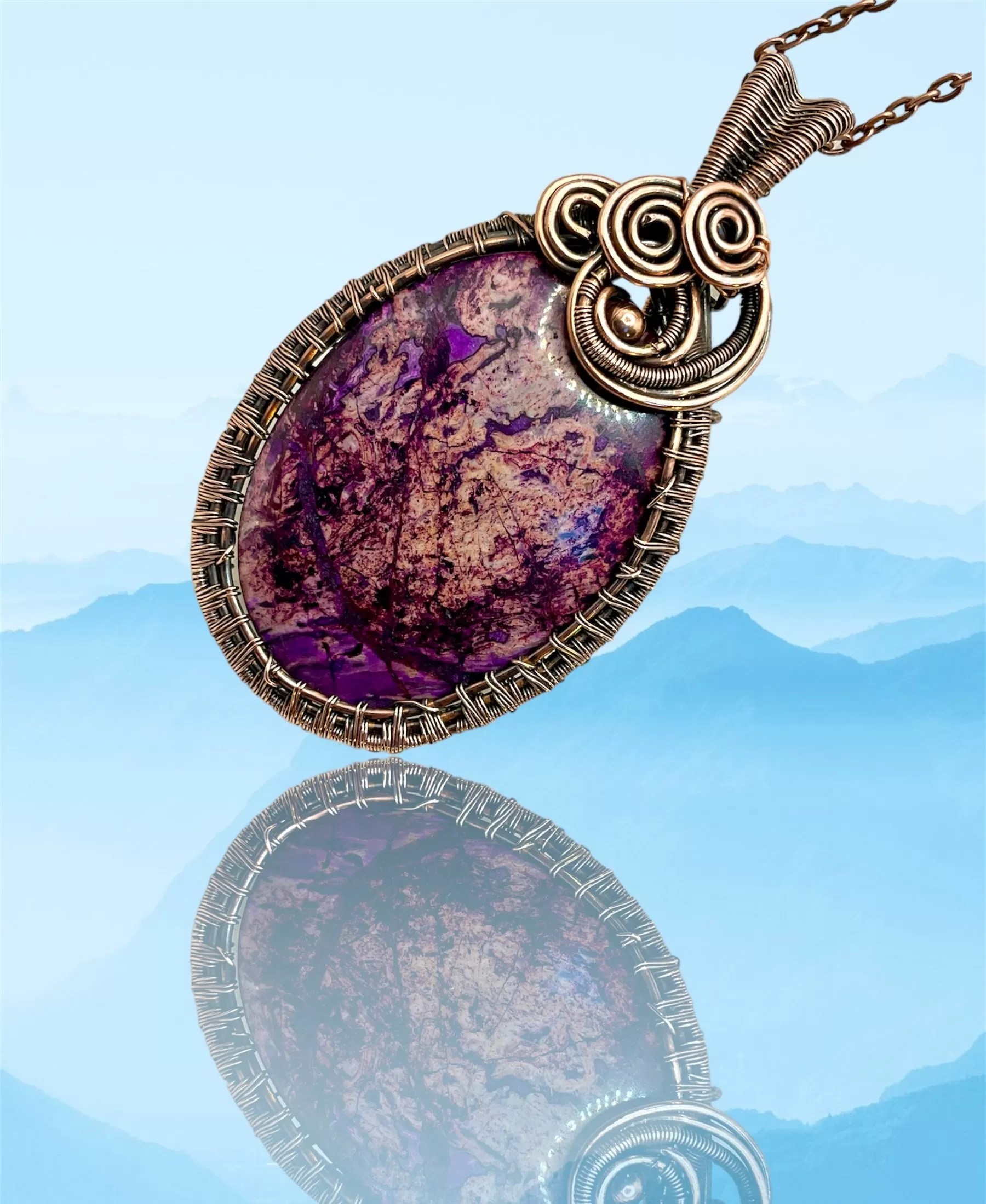 Sugilite Wire Wrapped Pendant