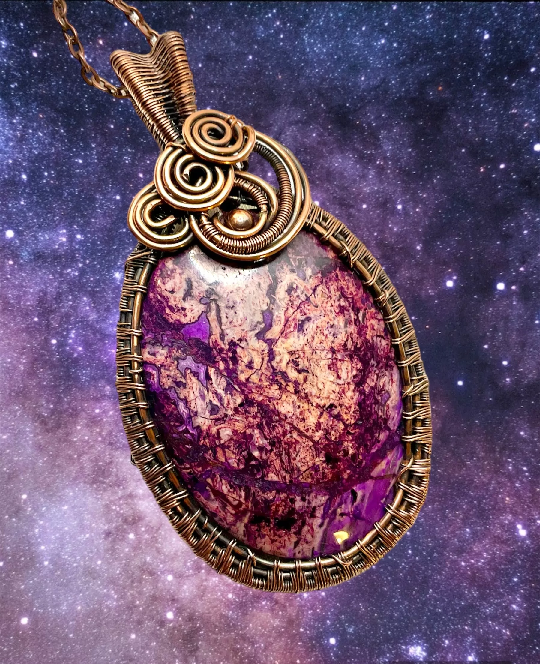 Sugilite Wire Wrapped Pendant