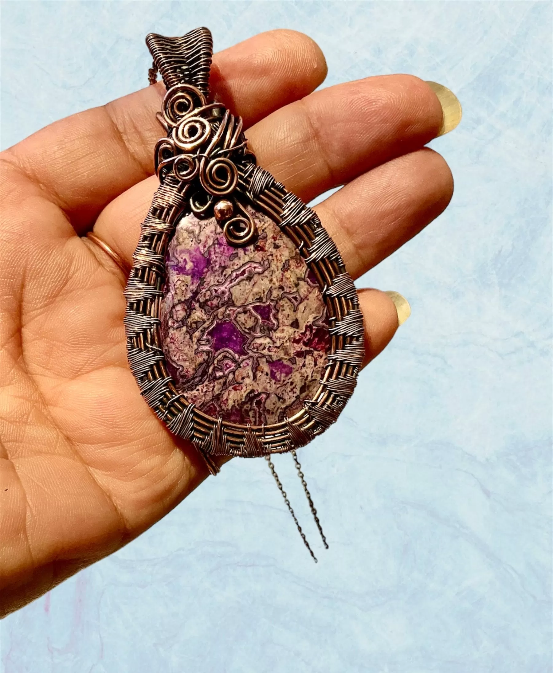 Sugilite Wire Wrapped Pendant