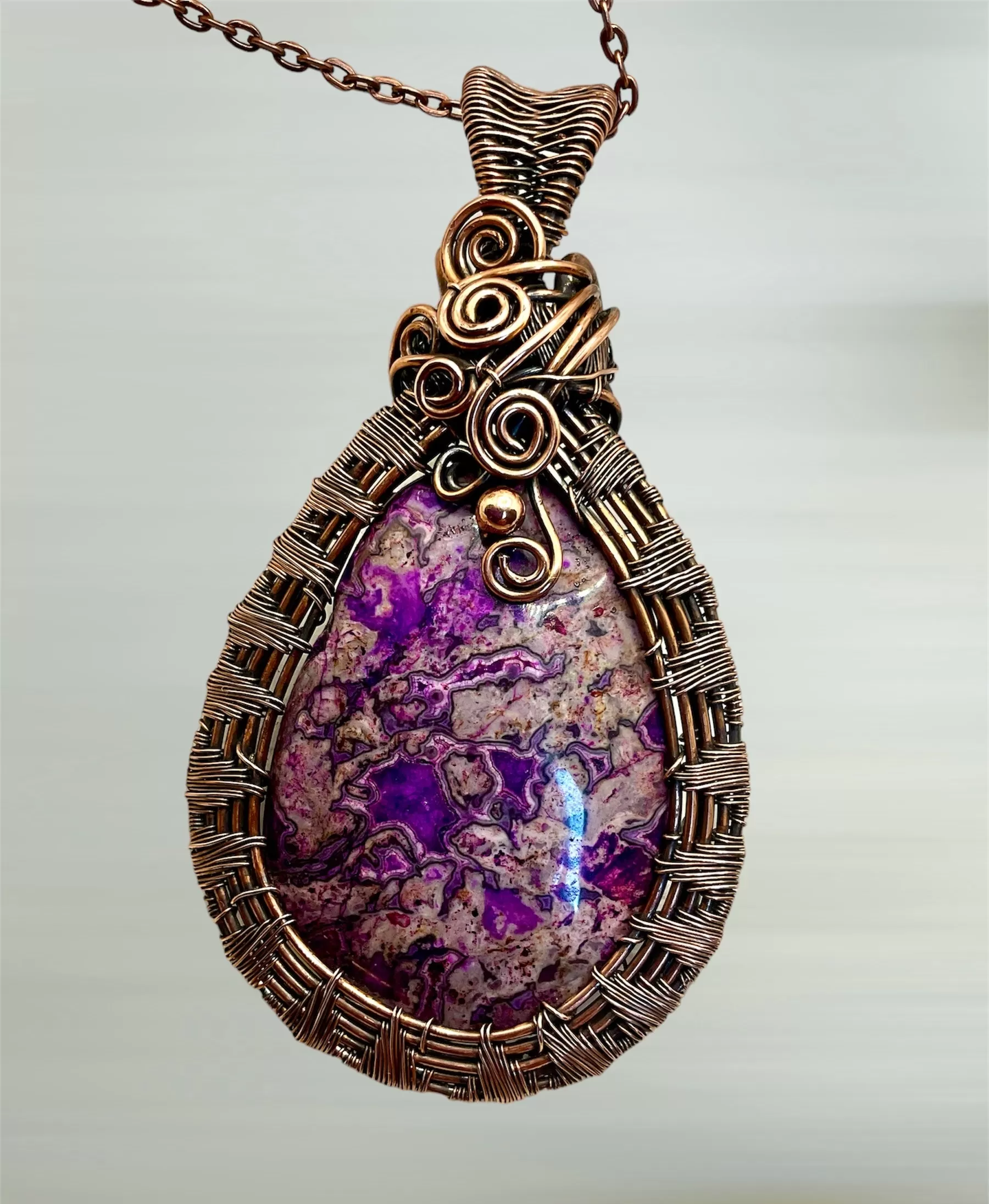 Sugilite Wire Wrapped Pendant