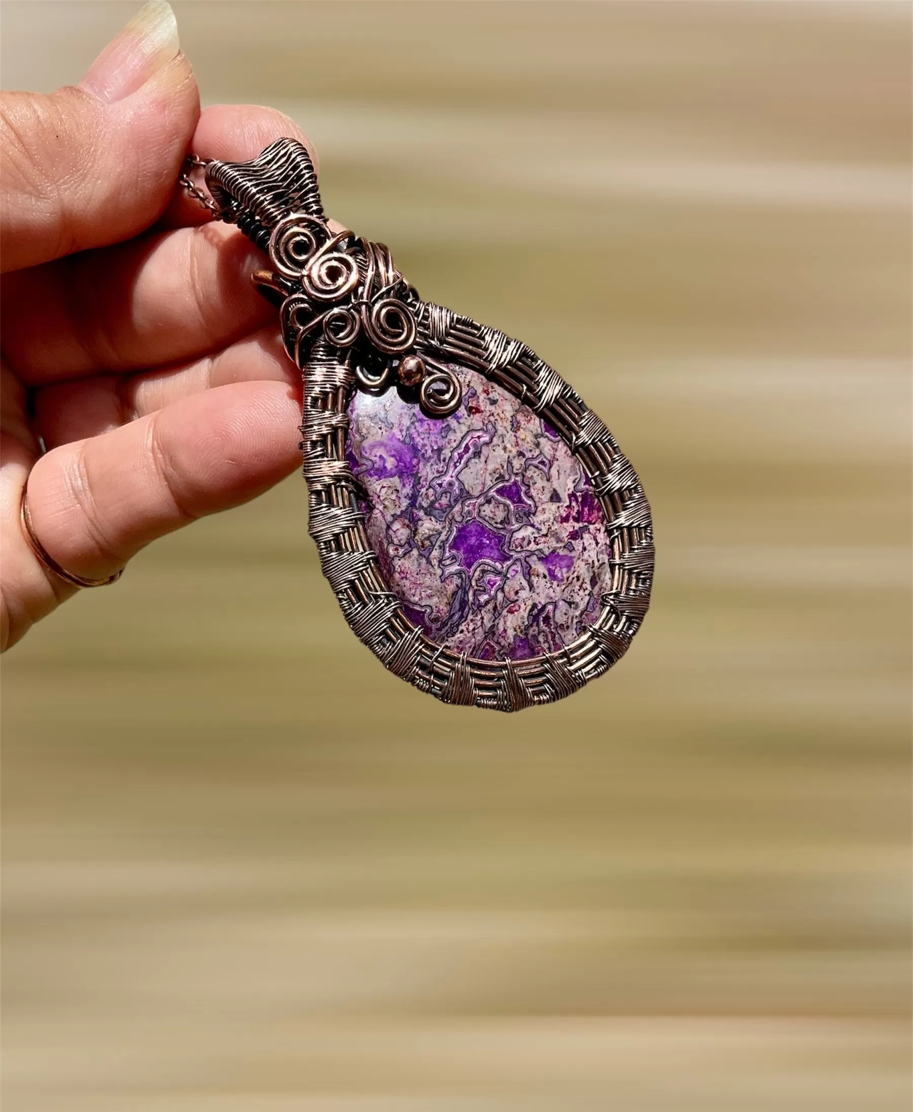 Sugilite Wire Wrapped Pendant