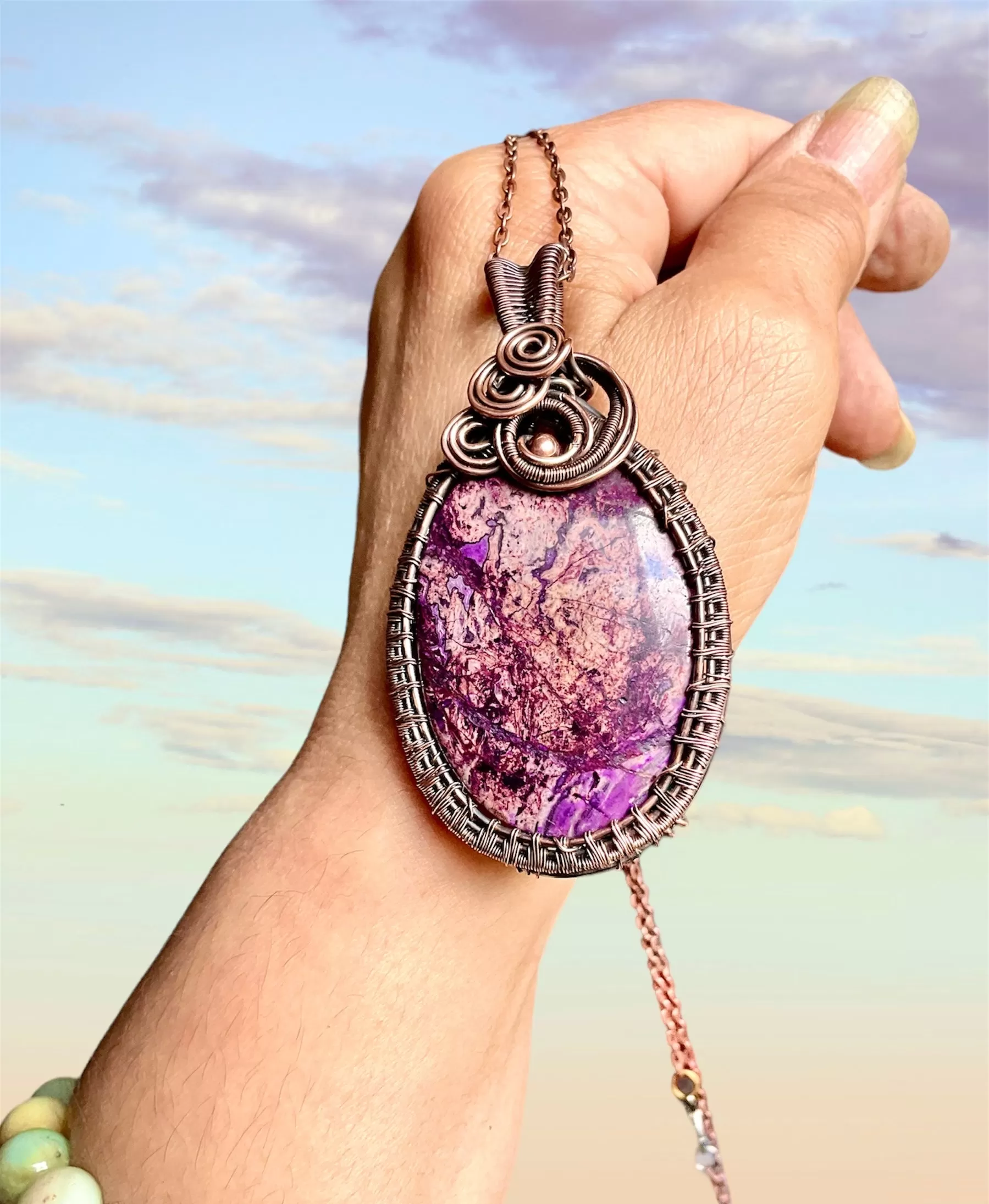 Sugilite Wire Wrapped Pendant