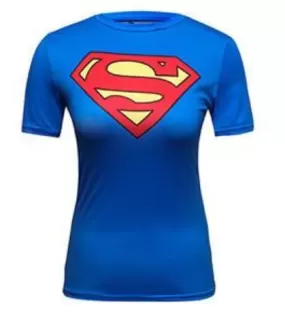 Supergirl 'Classic' Compression Short Sleeve Rash Guard