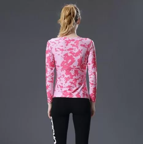 Supergirl 'Pink Camouflage' Compression Long Sleeve Rash Guard