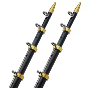 TACO 15' Telescopic Outrigger Poles 1-1/8 - Black/Gold [OT-0441BKA15]