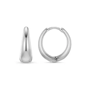 Tapered Hoop Earrings - Silver