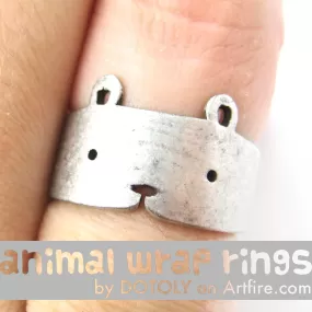 Teddy Bear Simple Animal Ring in Silver - Sizes 5 to 9 Available