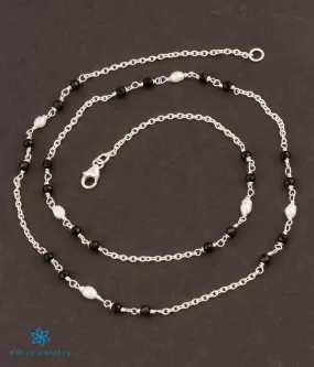 The Black & Pearl Silver Necklace