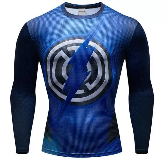 The Flash 'Blue Lantern' Premium Compression Long Sleeve Rashguard