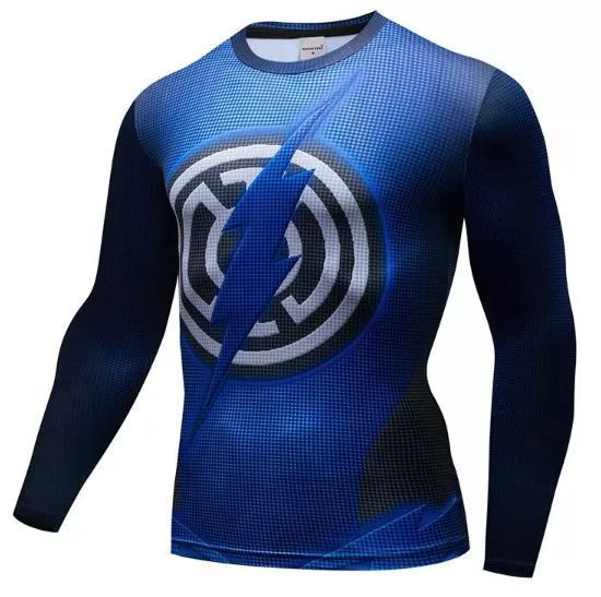 The Flash 'Blue Lantern' Premium Compression Long Sleeve Rashguard